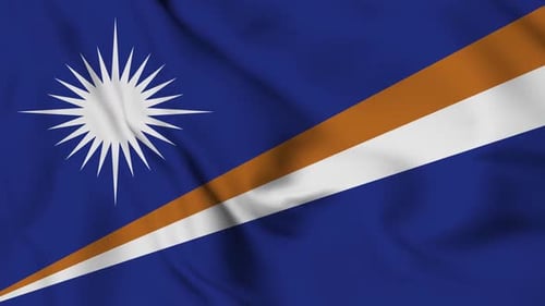 Marshall Islands Flag Waving Loopable Animation