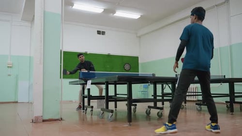 Table Tennis Professional Training Indoors With Focus And Precision