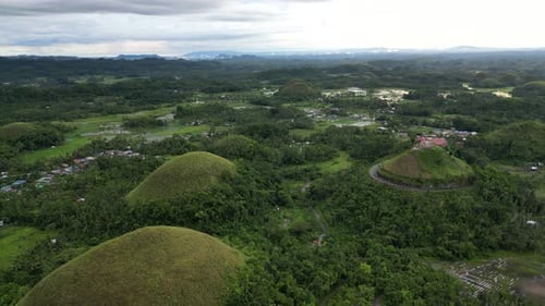 Vue aérienne sur les collines