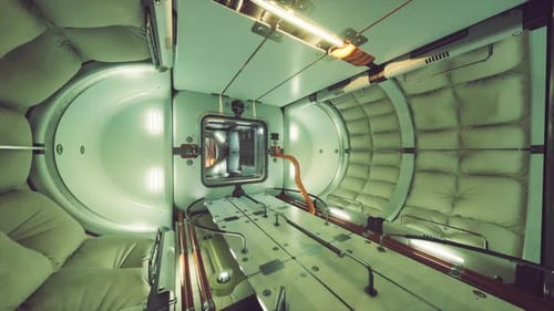Exploring the Interior of a Futuristic Space Station in Low Earth Orbit
