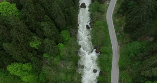 River Flowing in the Valley