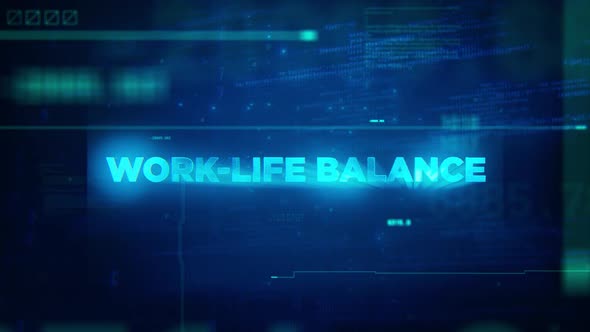 Work Life Balance Concept Technology Futuristic Data Background Blue ...