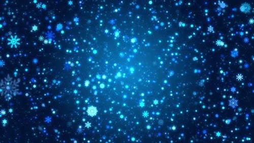 Animated Blue Snowflakes Falling Winter Holiday Background