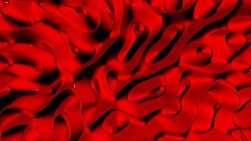 Luxury Background with Red Plasma Waves, Exclusive, Unique Design, Reflection, 3D Render