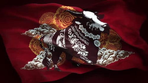 Ox Chinese Zodiac Flag 01