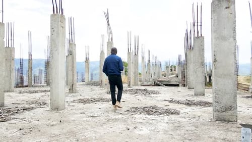 African engineer inspector surveillance operating drone pilot. Drone pilot engineer uav copter techn