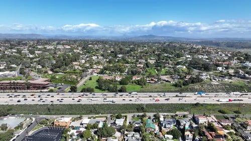 Aerial View of Highway Interchange and Junction San Diego Freeway Interstate 5 California