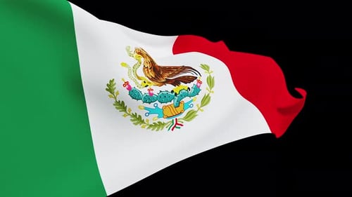 Realistic Waving Mexico National Flag Animation