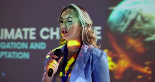 Woman Speaking About Climate Change in Workplace, People Stock Footage ...