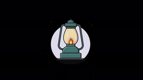 Camping Lantern Animation Video - Transparent