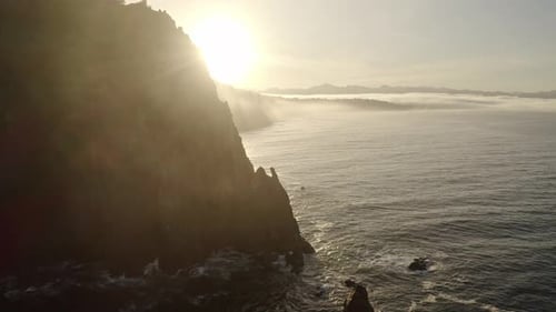 Aerial shot of a Mountain Sunrise