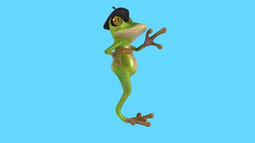 Fun 3D cartoon frog dancing (with alpha channel included)