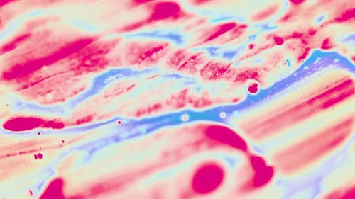 Blue and Red on Milky White Vibrant Swirling Colors Explosion Paint Blast