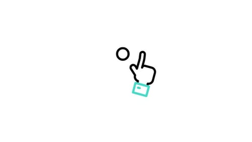 Animated Outline Hand Cursor Tapping UI Icon
