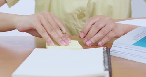 Creative writing workshop hands-on note taking home office tutorial bright environment close-up view