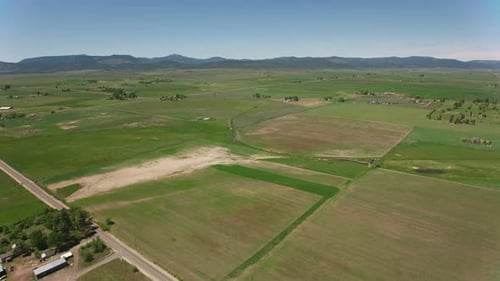 Nevada, Usa Circa-2019. Aerial View of Farmland. From Helicopter with Cineflex