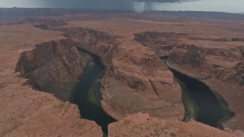 Aerial View of the Horseshoe Bend Landscape in Arizona