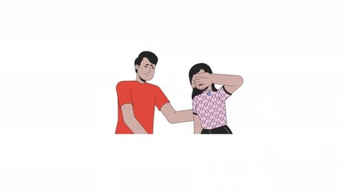 Friend, linha reconfortante, animação de personagens em 2D