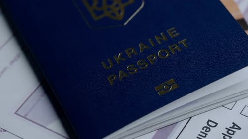 Passport and Migration Creative Advertising Concept Close Up of an Identity Document Documents and