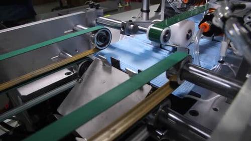 Production Line Transports Finished Protective Medical Masks