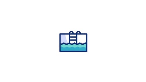 Animated Flat Design Swimming Pool Icon