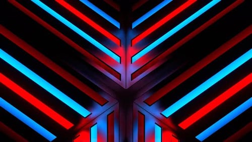 Roter und blauer Neon-Bewegungseffekt-Hintergrund Vj Loop In 4K