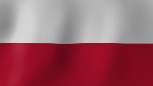 Poland Flag Waving Closeup Background