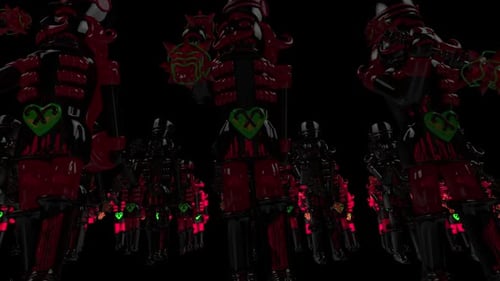 Christmas Nutcracker Army in Abstract Style Seamless Loop