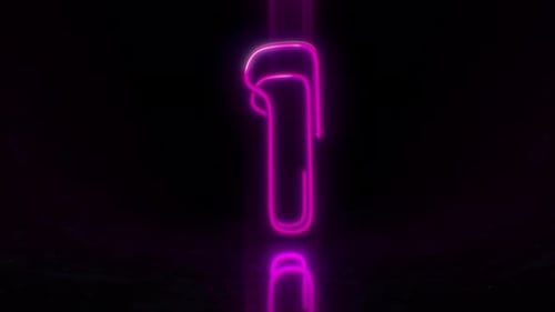 Colorful Neon Digit 1 Loop Animation.