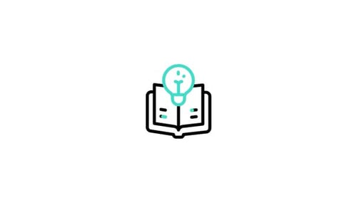 Animated Flat Design Lightbulb and Book Education Icon