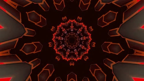 Rotes und schwarzes abstraktes Mandala-Muster