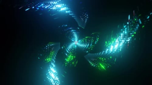 Abstract Blue Green Pulsating Futuristic Psychedelic Hypnotic VJ Seamless Loop Background