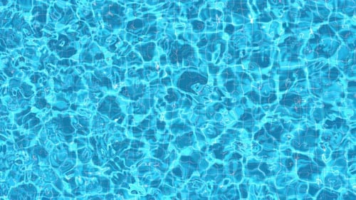 Loop Animation of Water in a Pool with Caustics Top View in Summer
