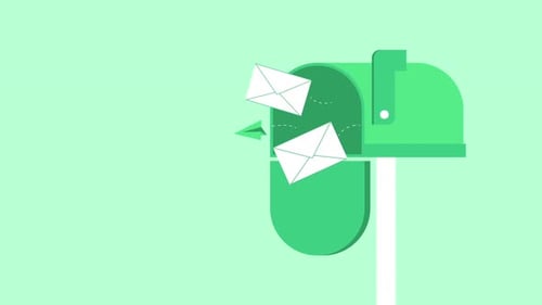 Mailbox full of white envelopes, suitable for business, postal services, communication concepts.