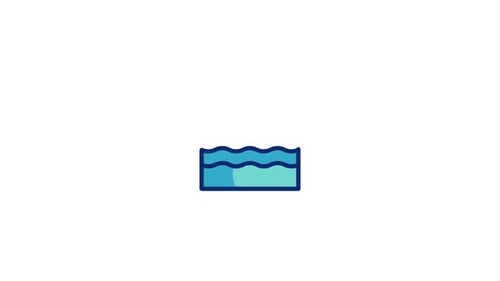 Flat Design Animated Icon of People in Water