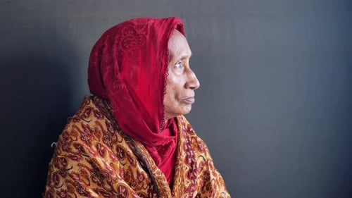 Sad Elderly Women Looking Away