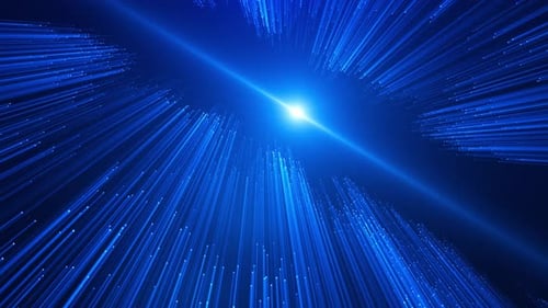 Science-Fiction oder Cyber-Linien. Linien und Punkte bilden Informationsstreifen, große Datenfelder