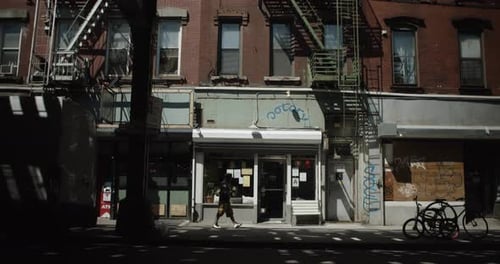 2019 Point of View Walking Down Busy Street in One of Brooklyn