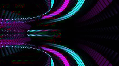 Partial Circular Moving Pink And Cyan Neon Lines Background Vj Loop In 4K