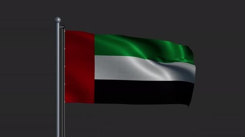 United Arab Emirates Flag Waving Realistic Loop Animation