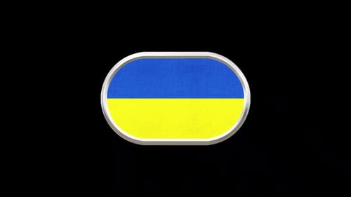 3D Spinning Ukraine Flag Oval Icon Animation