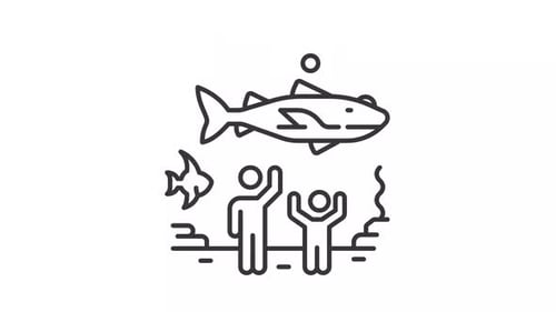 Animated underwater oceanarium icon