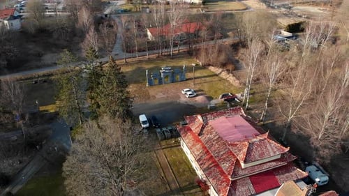 Phat Quang Temple in Gothenburg, Reverse Aerial Illustrating Vietnamese Culture
