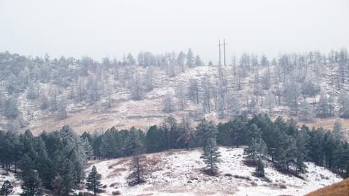 Scenic Mountain Landscape in Boulder Colorado, Front Range Rocky Mountains in Snow