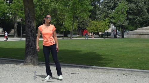 Sportive Joggers Resting and Stretching Body in City Park Active