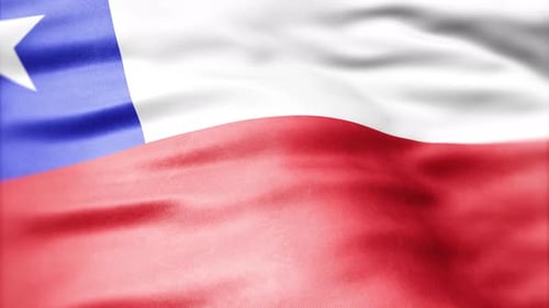 Realistic Waving Flag of Chile Loopable Animation