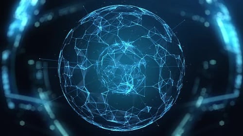 Futuristic Digital Global Network Sphere Animation
