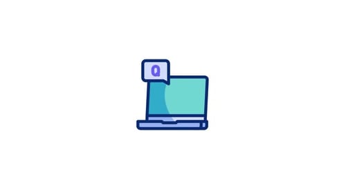 Flat Design Laptop Q&A Animation