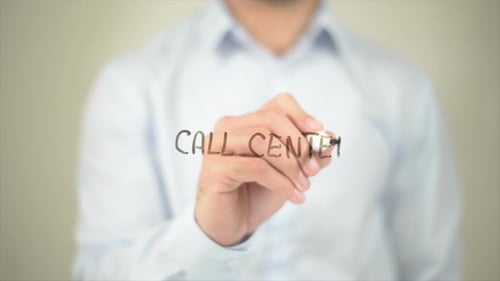 Call Center, Writing on Transparent Screen