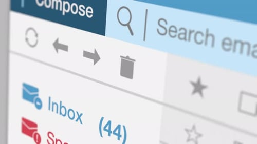 Animated Email Client Interface with Incoming Messages